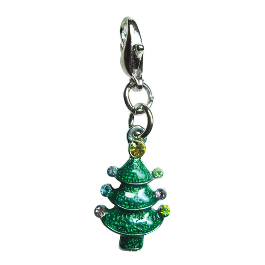 Christmas Tree with Colorful Sparkling Ornaments Charm