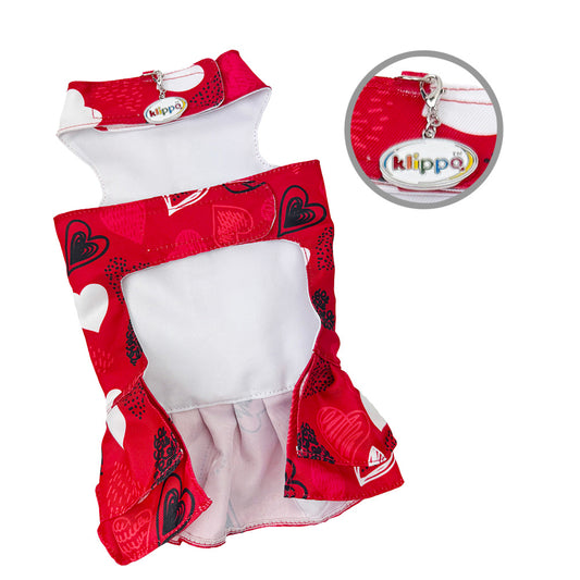 Abstract Hearts Harness Dress with Matching Leash