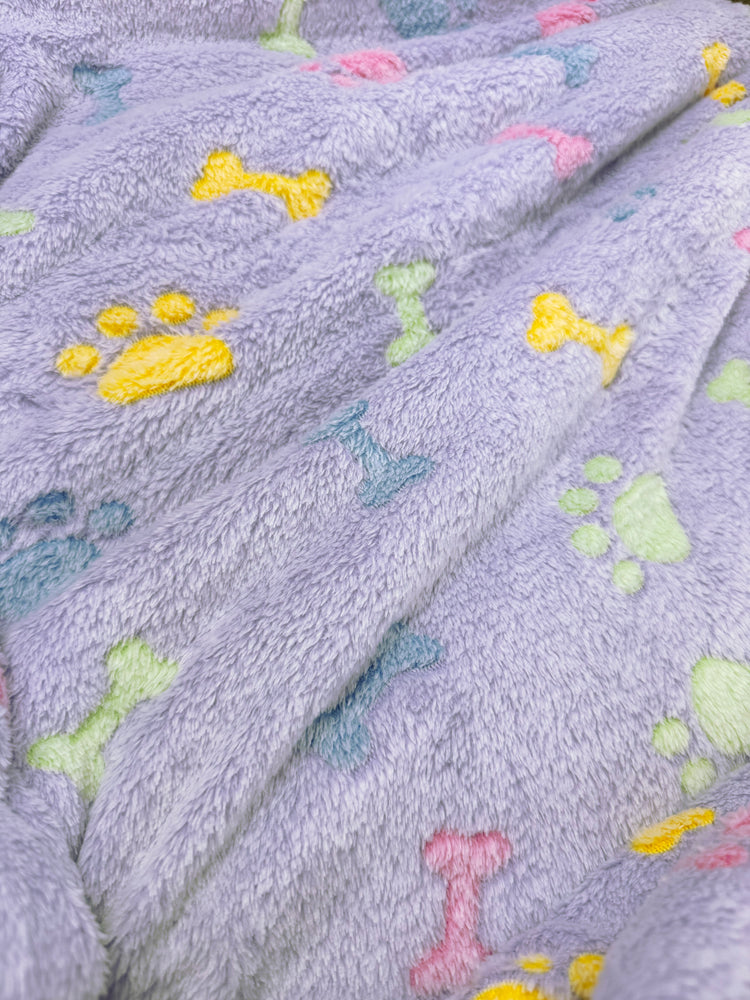 Double Layered Ultra Plush Colorful Bones/Paws Blanket