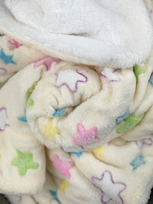 Double Layered Ultra Plush Colorful Stars Blanket