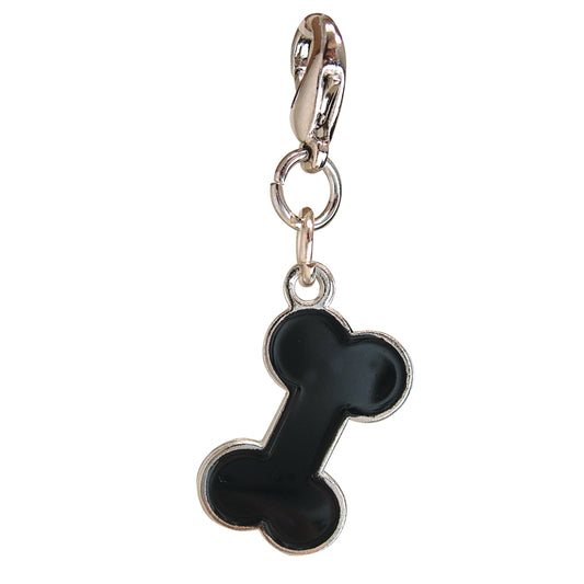Black Bone Metal Enamel Charm
