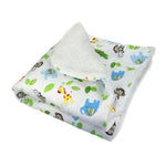 Double Layered Zoo Animals Flannel/Plush Blanket