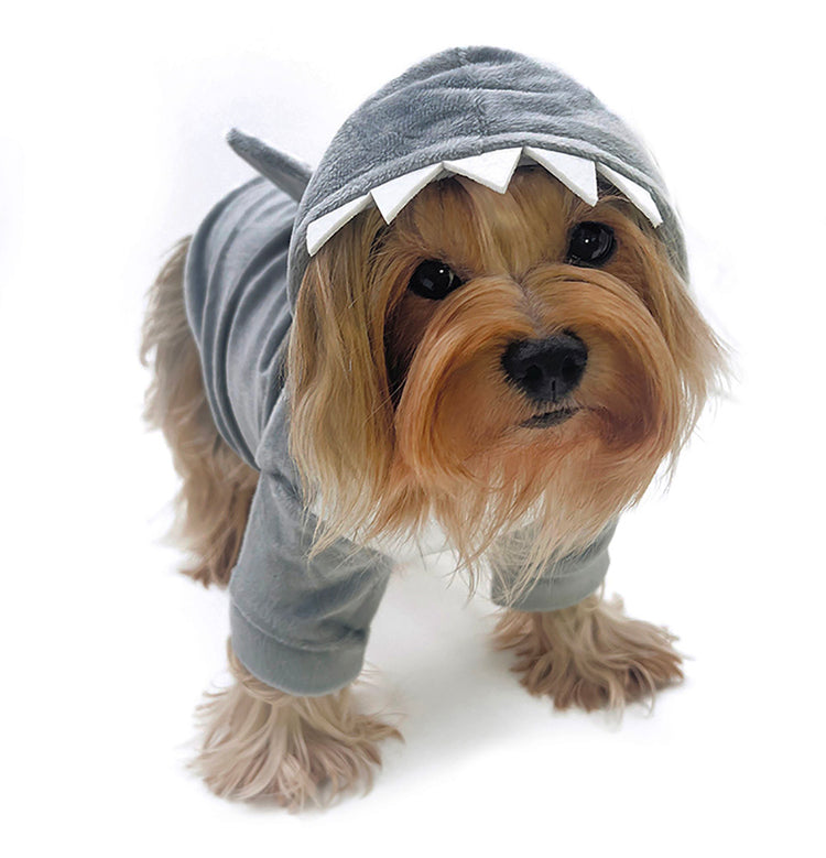 Ultra Plush Shark Hoodie with Fin & Teeth