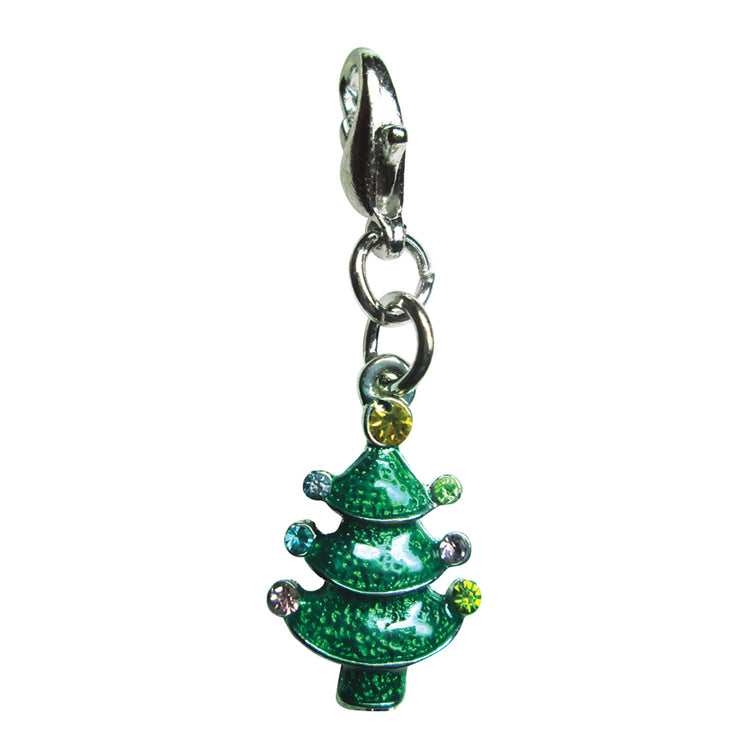 Christmas Tree with Colorful Sparkling Ornaments Charm