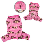 Silly Monkey Front Sleeveless Fleece Pajamas - Pink