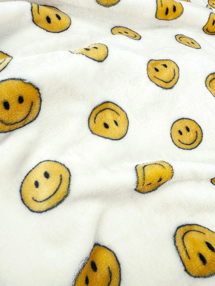 Double Layered Ultra Plush Happy Face Blanket