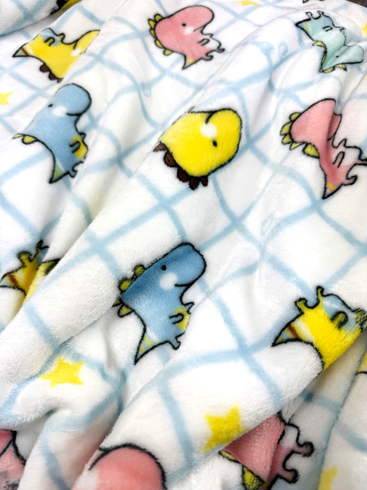 Double Layered Ultra Plush Colorful Dinosaurs Blanket