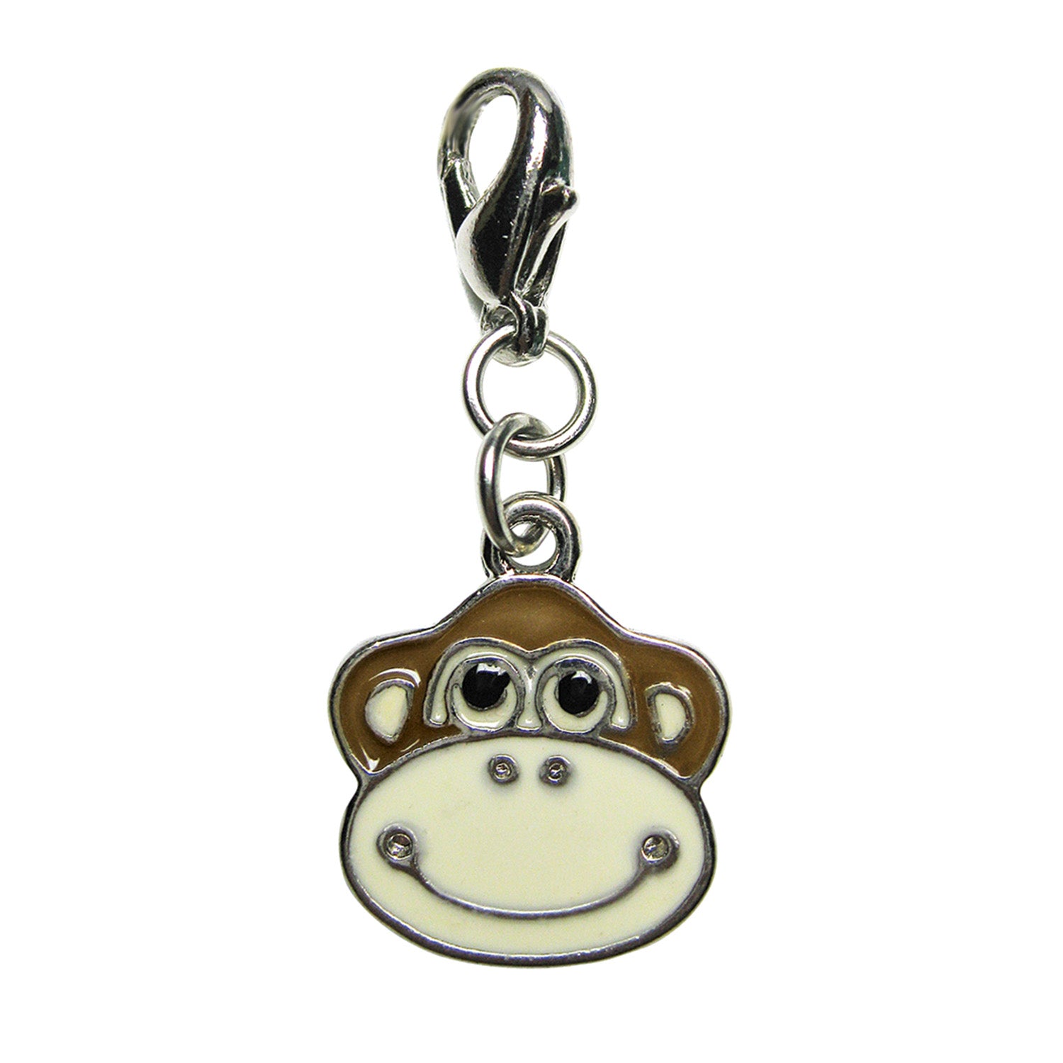 Happy Monkey Face Enamel Charm