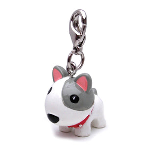 Poly 3-D White Dog with Spike Collar Charm