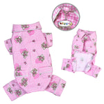 Adorable Teddy Bear Love Flannel PJ with 2 Pockets - Pink