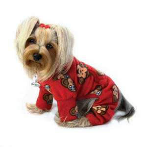 Silly Monkey Fleece Turtleneck Pajamas - Burgundy