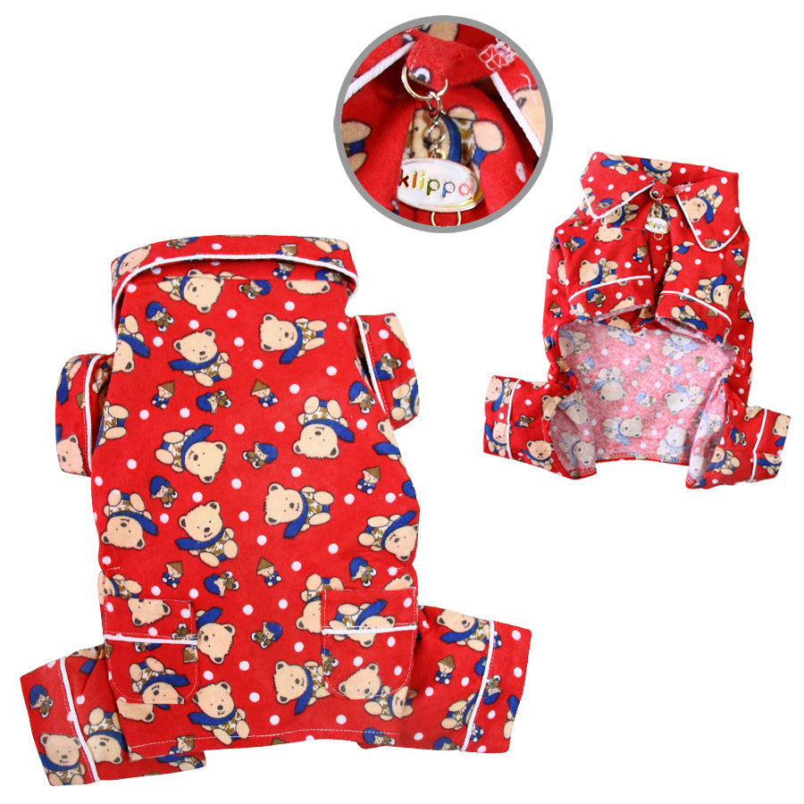 Winter Teddy Bear Flannel PJ with 2 Pockets