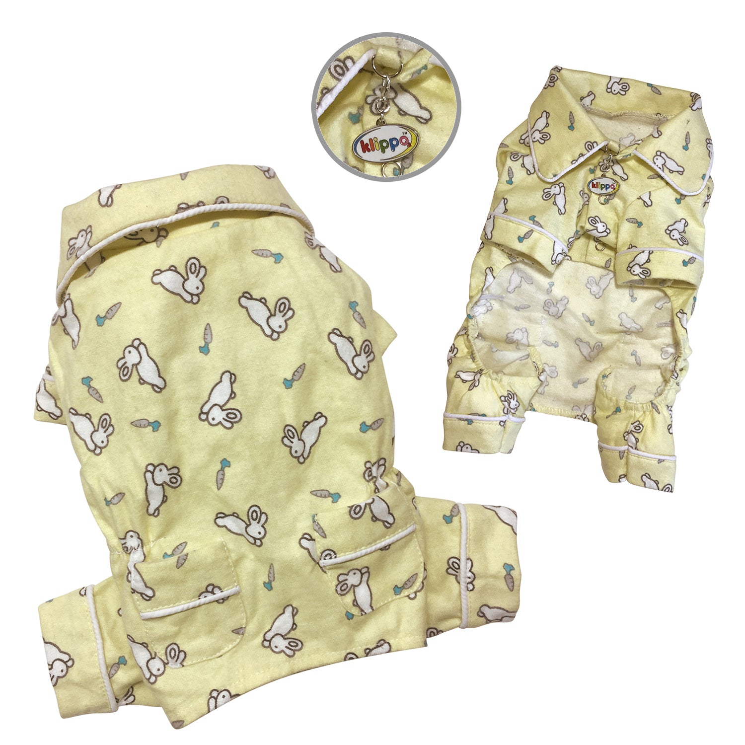 Hopping Bunny Flannel Pajamas with 2 Pockets