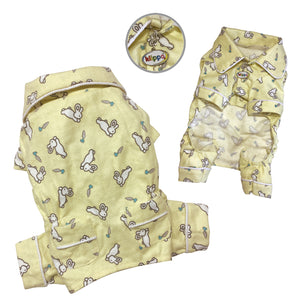 Hopping Bunny Flannel Pajamas with 2 Pockets