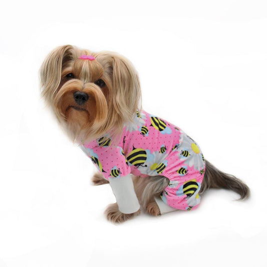 Ultra Soft Minky Bumblebee and Flowers Pajamas