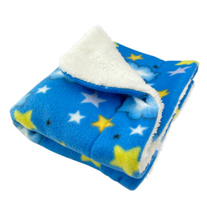 Double Layered Stars and Clouds Fleece/Ultra-Plush Blanket