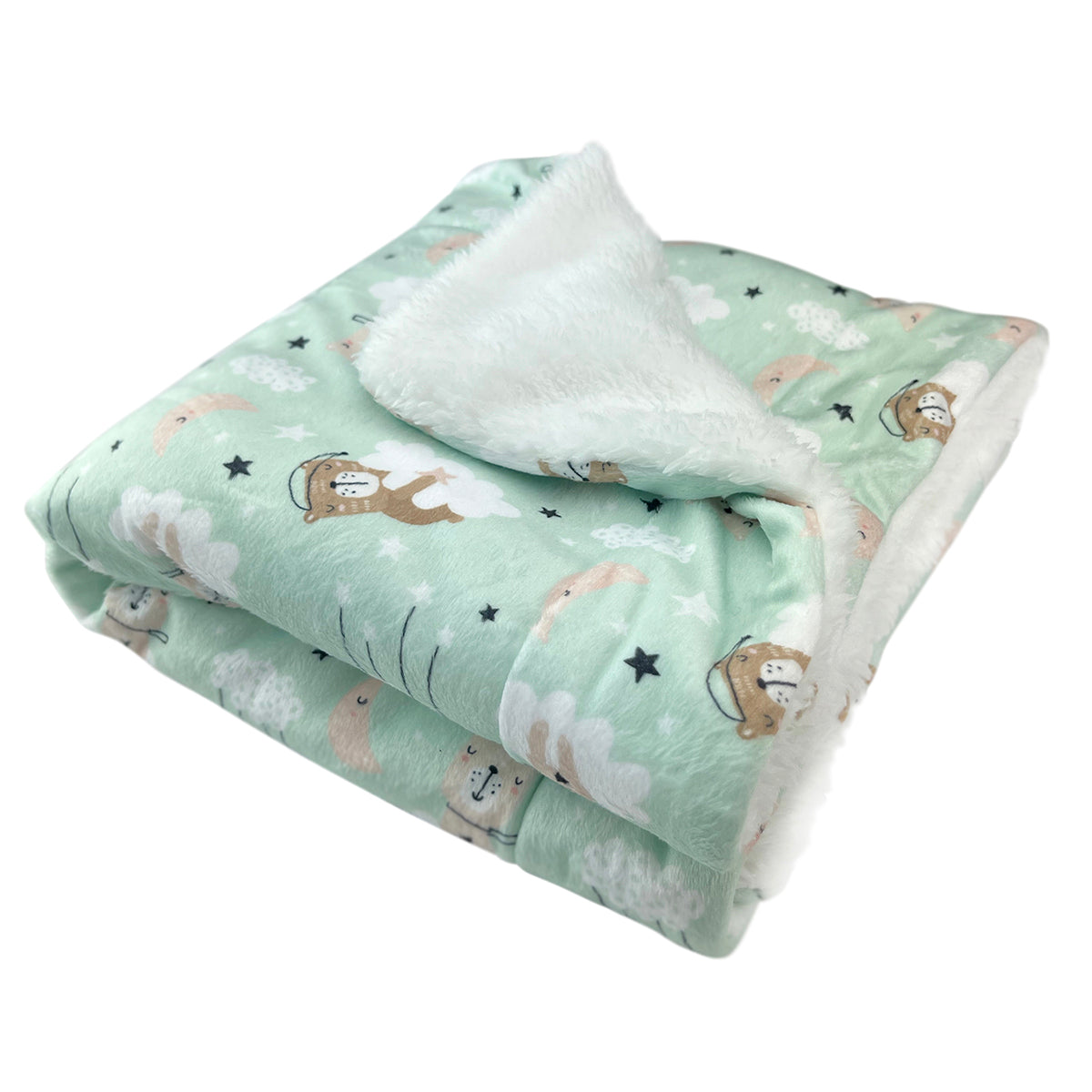 Double Layered Ultra Soft Minky/Plush Bedtime Bear Blanket