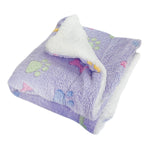 Double Layered Ultra Plush Colorful Bones/Paws Blanket