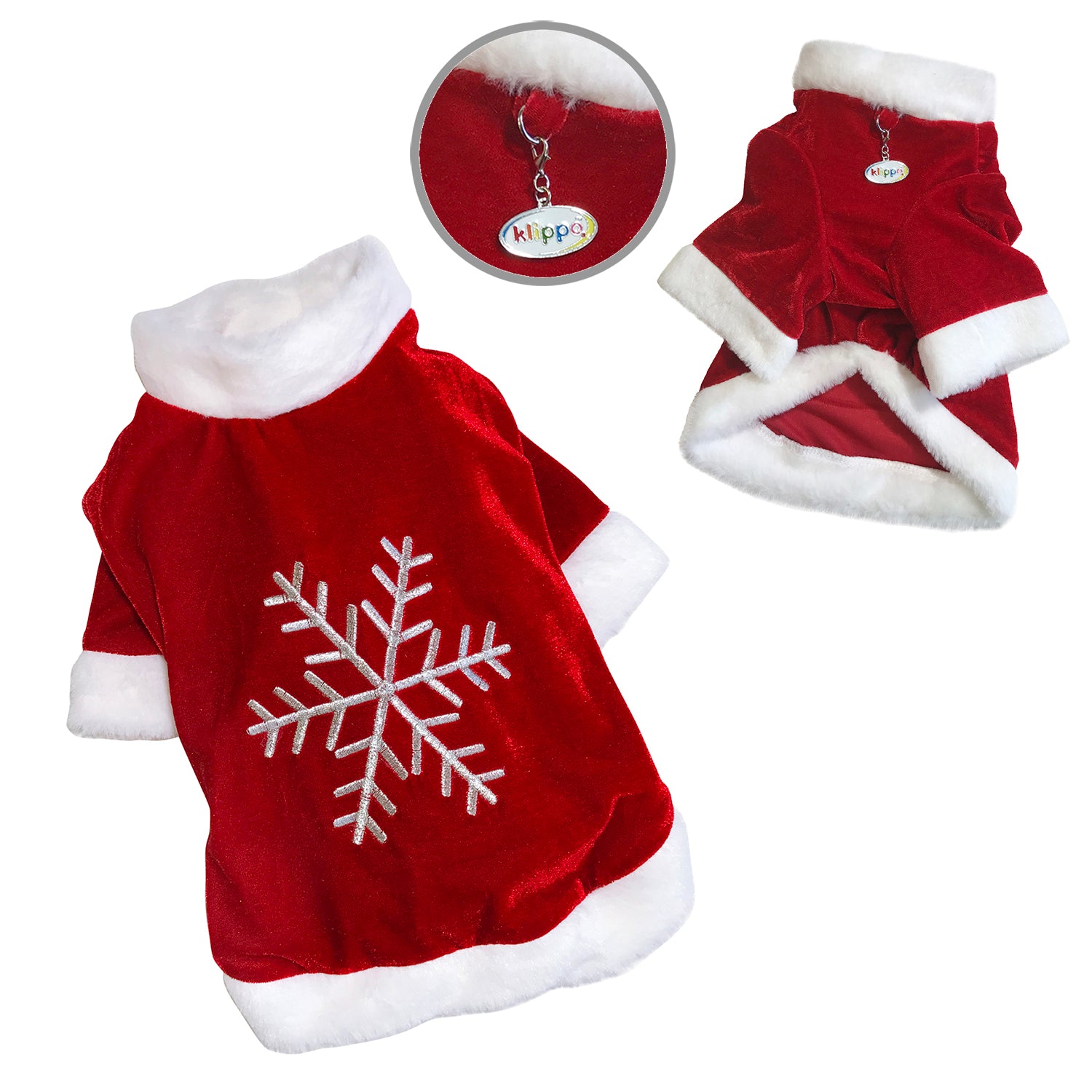 Velour Holiday Shirt with Sparkling Silver Snowflake